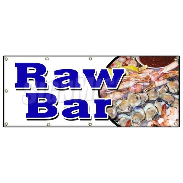 RAW BAR BANNER SIGN clams oysters beer fresh cold sushi cocktails